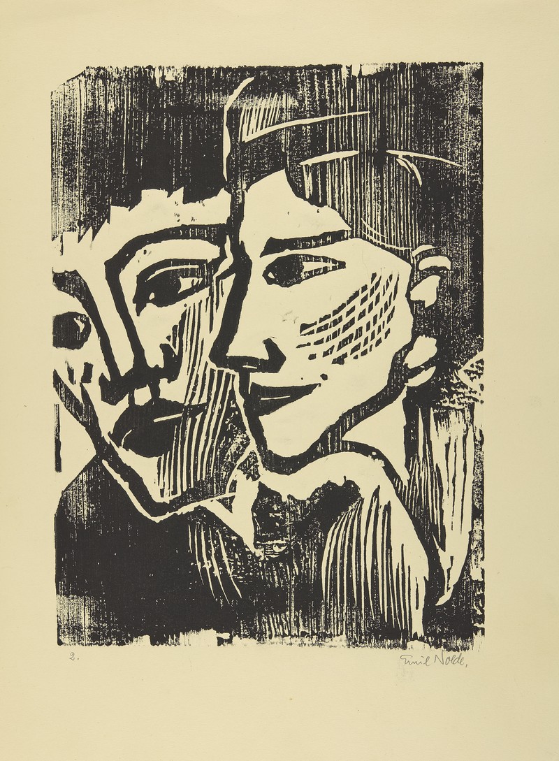 Nolde_Emil__Maennlicher-und-weiblicher-Kopf